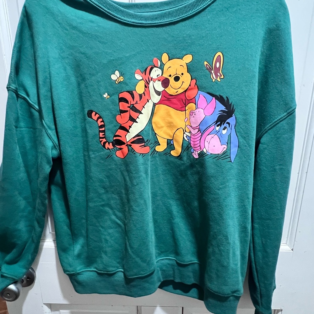 Disney Teal Winnie the Pooh and Friends Sweater